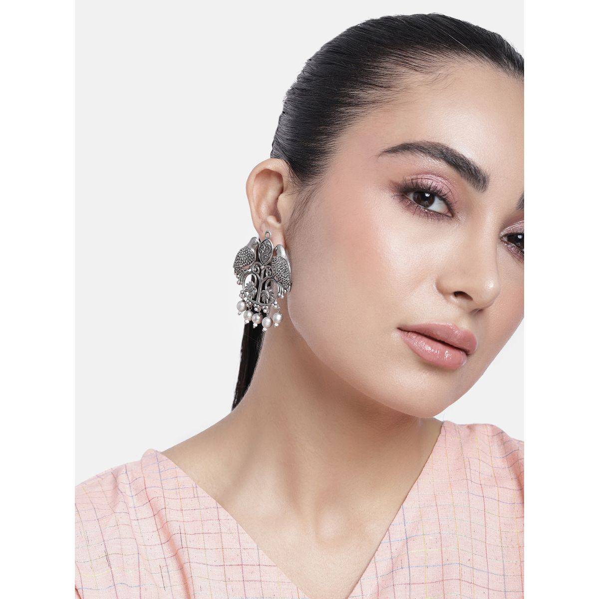 Abdesigns High-Quality Ornamental German Silver Drop & Dangle Earrings · One Size
