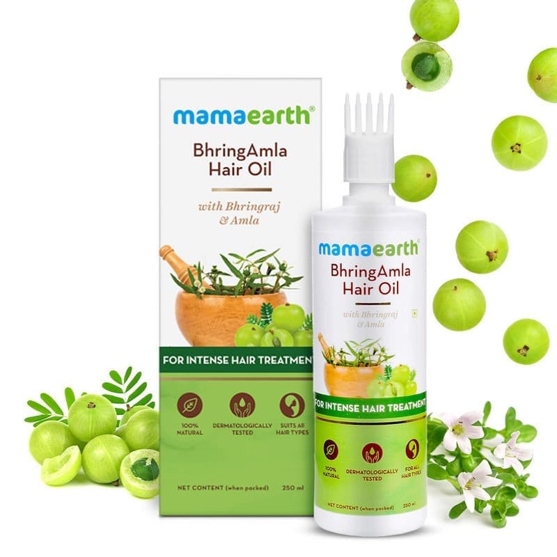 Mamaearth BhringAmla Hair Oil with Bhringraj & Amla for Intense Hair Treatment (250mL)