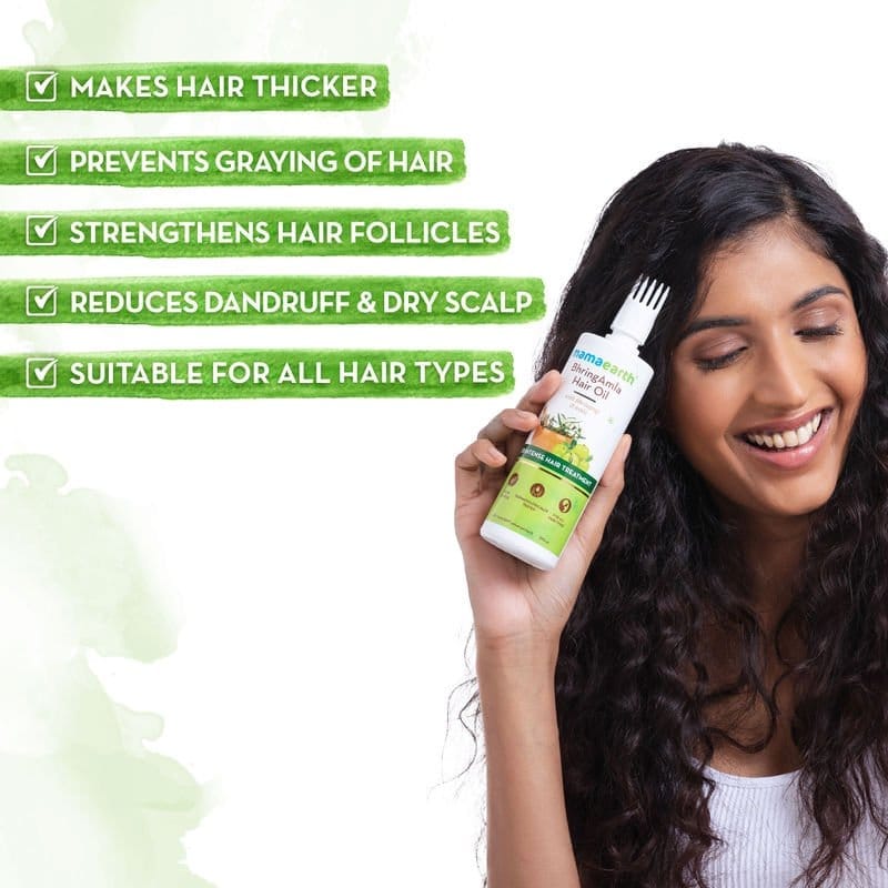 Mamaearth BhringAmla Hair Oil with Bhringraj & Amla for Intense Hair Treatment (250mL)
