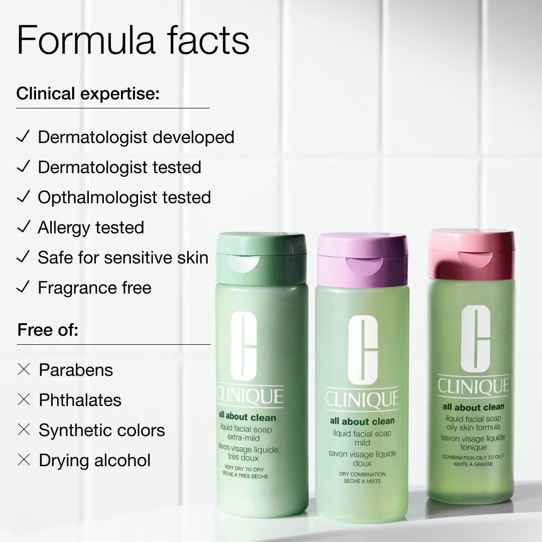 Clinique Liquid Facial Soap Mild - Dry Combination Facewash (200ml)