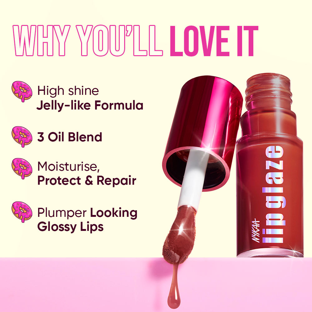 Nykaa Cosmetics Lip Glaze High Shine And Pigment Lip Gloss Oil - Chai