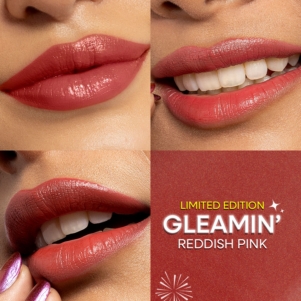 Nykaa Ultra Silk Hydrating Satin Serum Creme Glitter Lipstick with Hyaluronic Acid - Gleamin