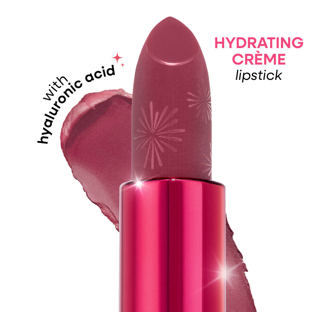 Nykaa Ultra Silk Hydrating Satin Serum Creme Glitter Lipstick with Hyaluronic Acid