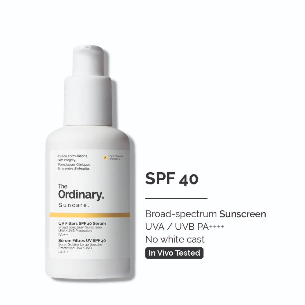 The Ordinary UV Filters SPF 40 Sunscreen PA++++ with no white cast, In-Vivo Tested (60ml)