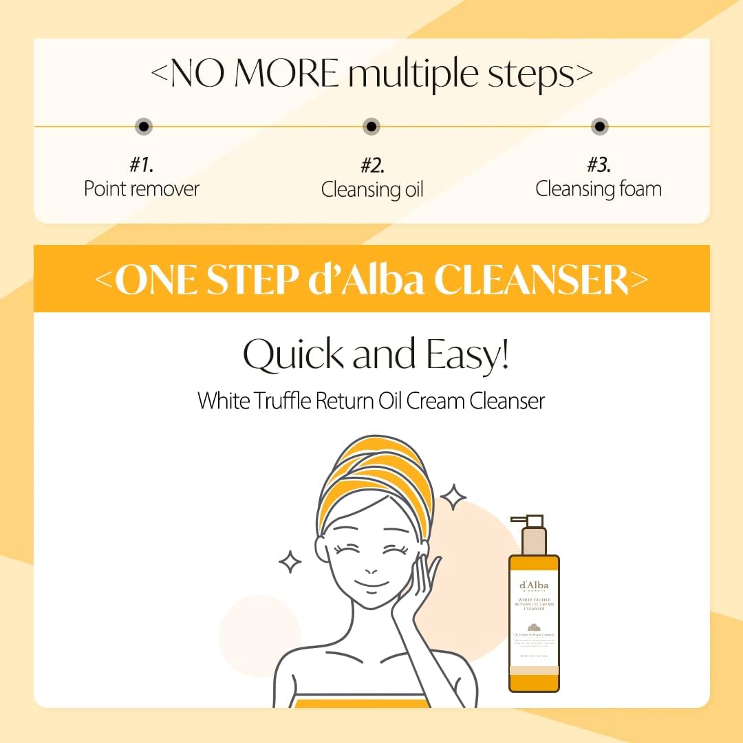 d'Alba piedmont White truffle return oil cream cleanser, Makeup Removal, Sensitive Skin (150ml)