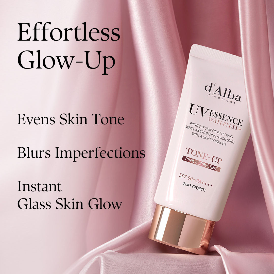 d'Alba piedmont Waterfull Tone-Up Sunscreen, Vegan, Tinted Moisturizer, SPF 50+ PA++++, Glowy (50ml)