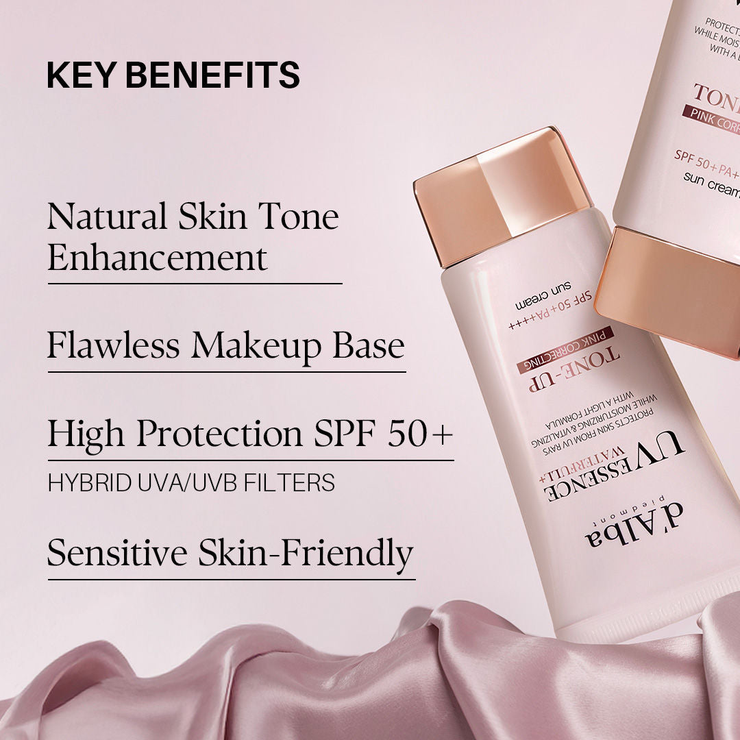 d'Alba piedmont Waterfull Tone-Up Sunscreen, Vegan, Tinted Moisturizer, SPF 50+ PA++++, Glowy (50ml)