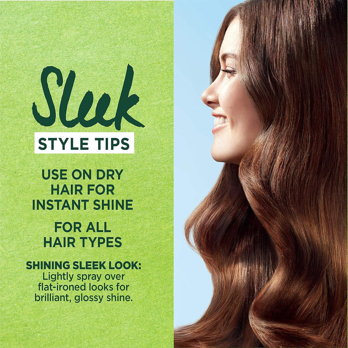 Garnier Fructis Style Brilliantine Shine Glossing Spray, All Hair Types, 3 oz (Packaging May Vary)