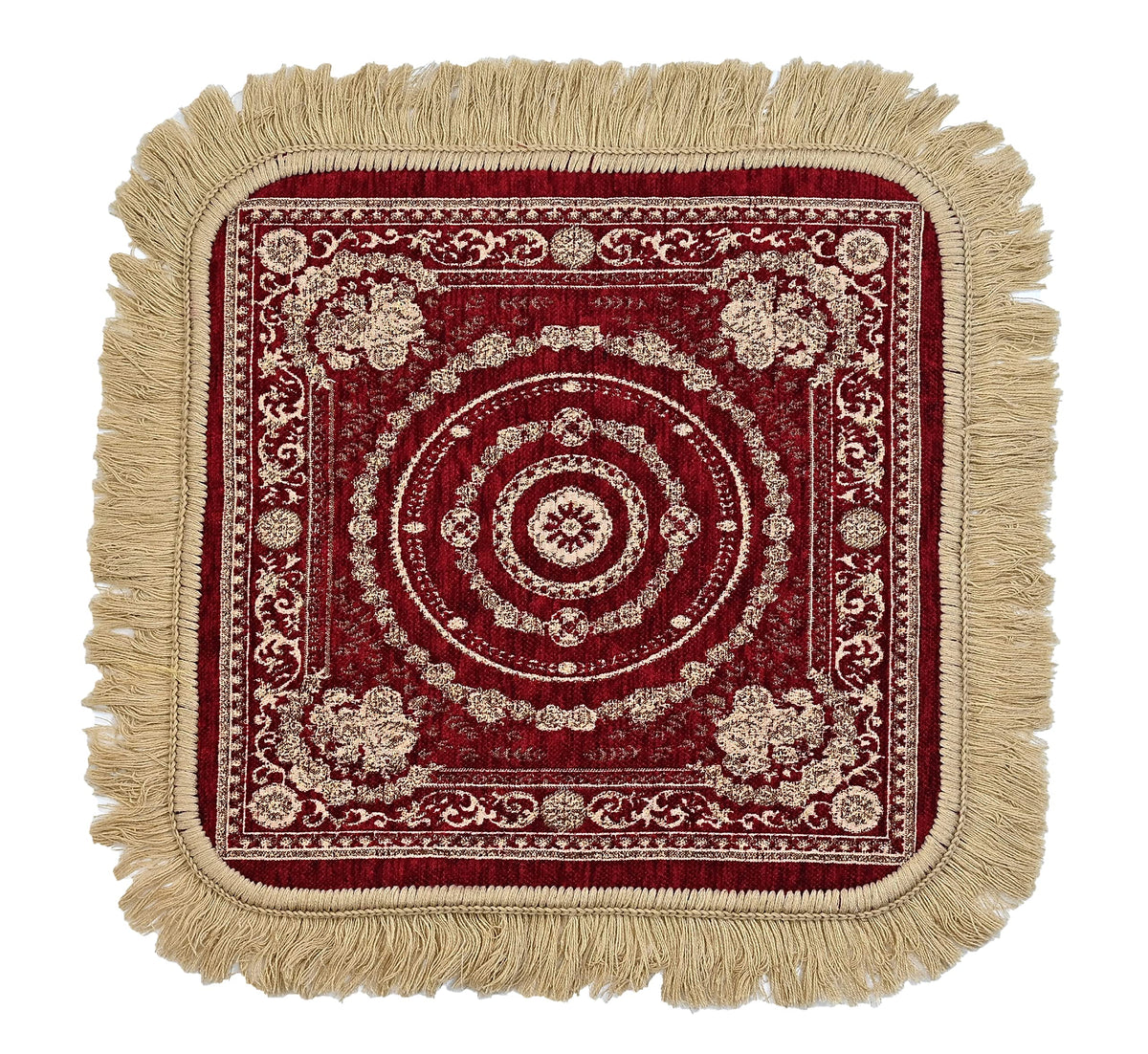 GANGJI Chenille Velvet Soft Yoga Meditation Multipurpose Sitting Floor Portable Mat Asan ASANA PAD JANAMAZ for Meditation, Relaxation Prayer Size (45 X 45 CM, A