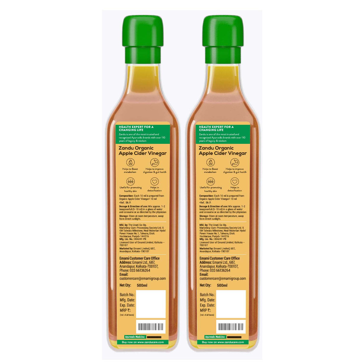 Zandu Organic Apple Cider Vinegar 500ml