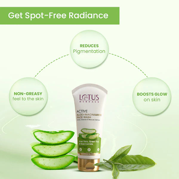 Lotus Herbals - Active Aloe + Niacinamide Face Wash(100g)
