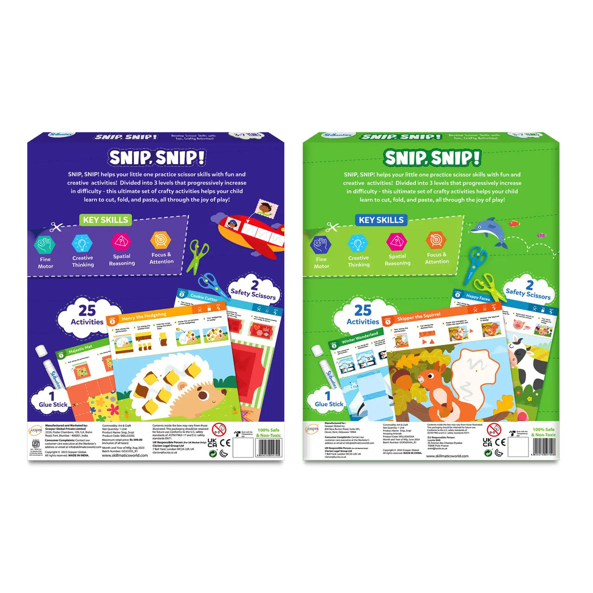 Skillmatics Animal Snip & Craft Bundle (Ages 3-7)