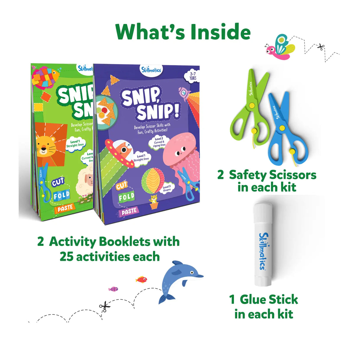 Skillmatics Animal Snip & Craft Bundle (Ages 3-7)