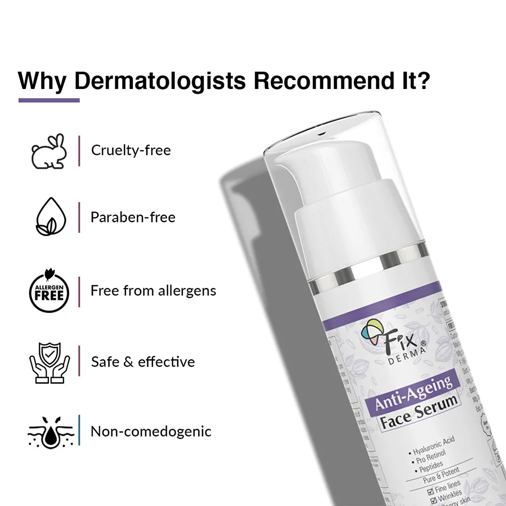 Fix Derma - Hyaluronic Acid Serum & Pro Retinol - Anti Ageing Face Serum (15g)