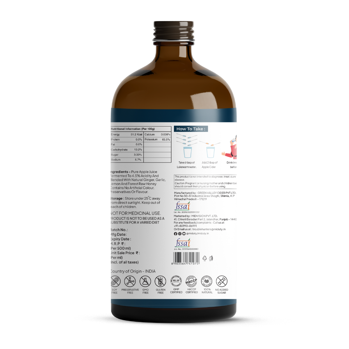 Miduty Apple Cider Vinegar With Mother