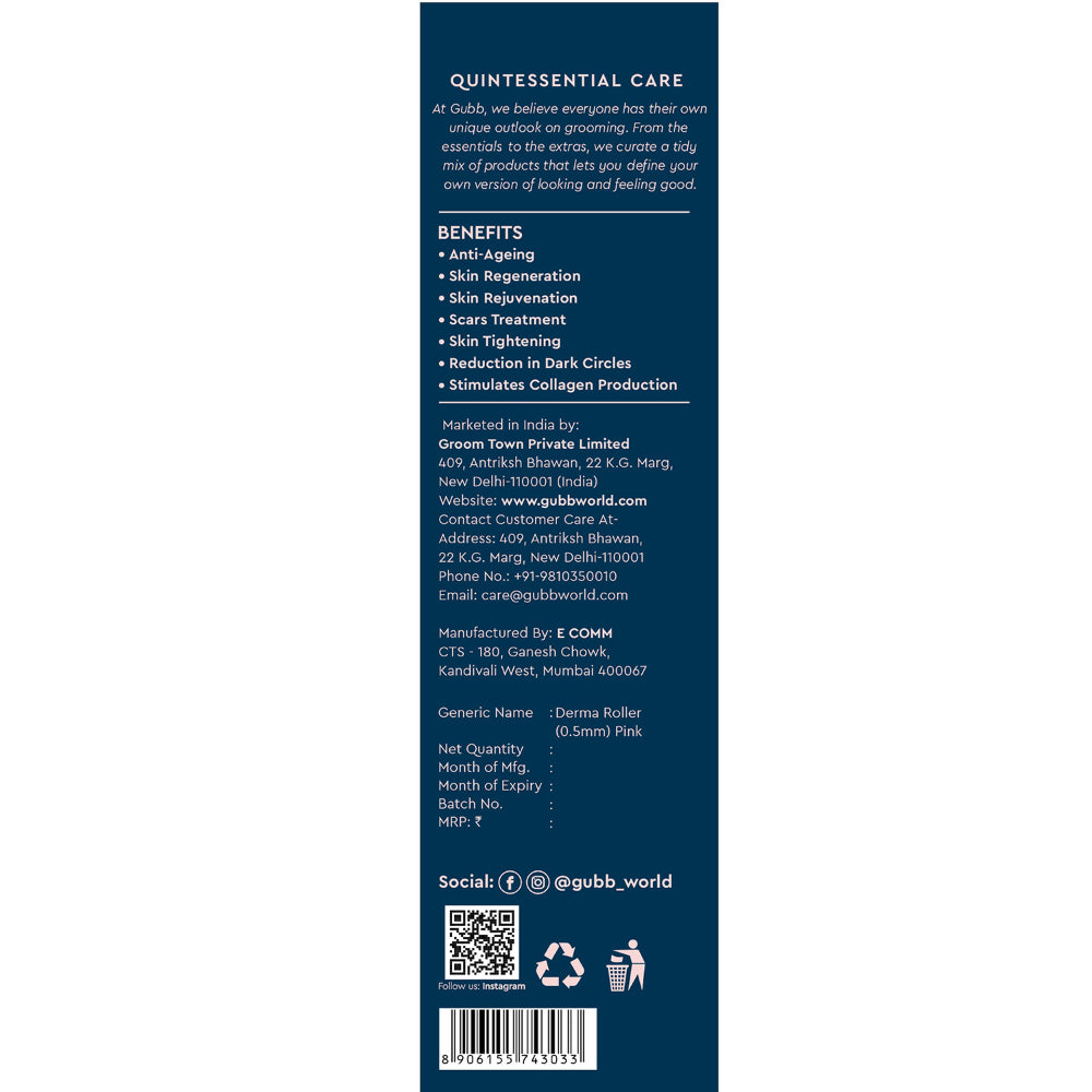 GUBB WORLD DERMA ROLLER TRANSPARENT PINK