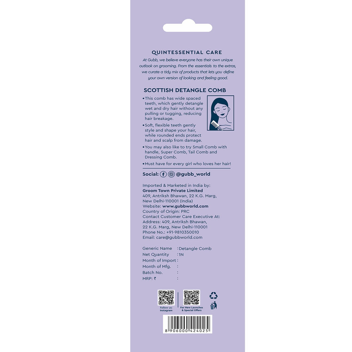 Groom Town PVT. LTD Scottish Super Hair Comb