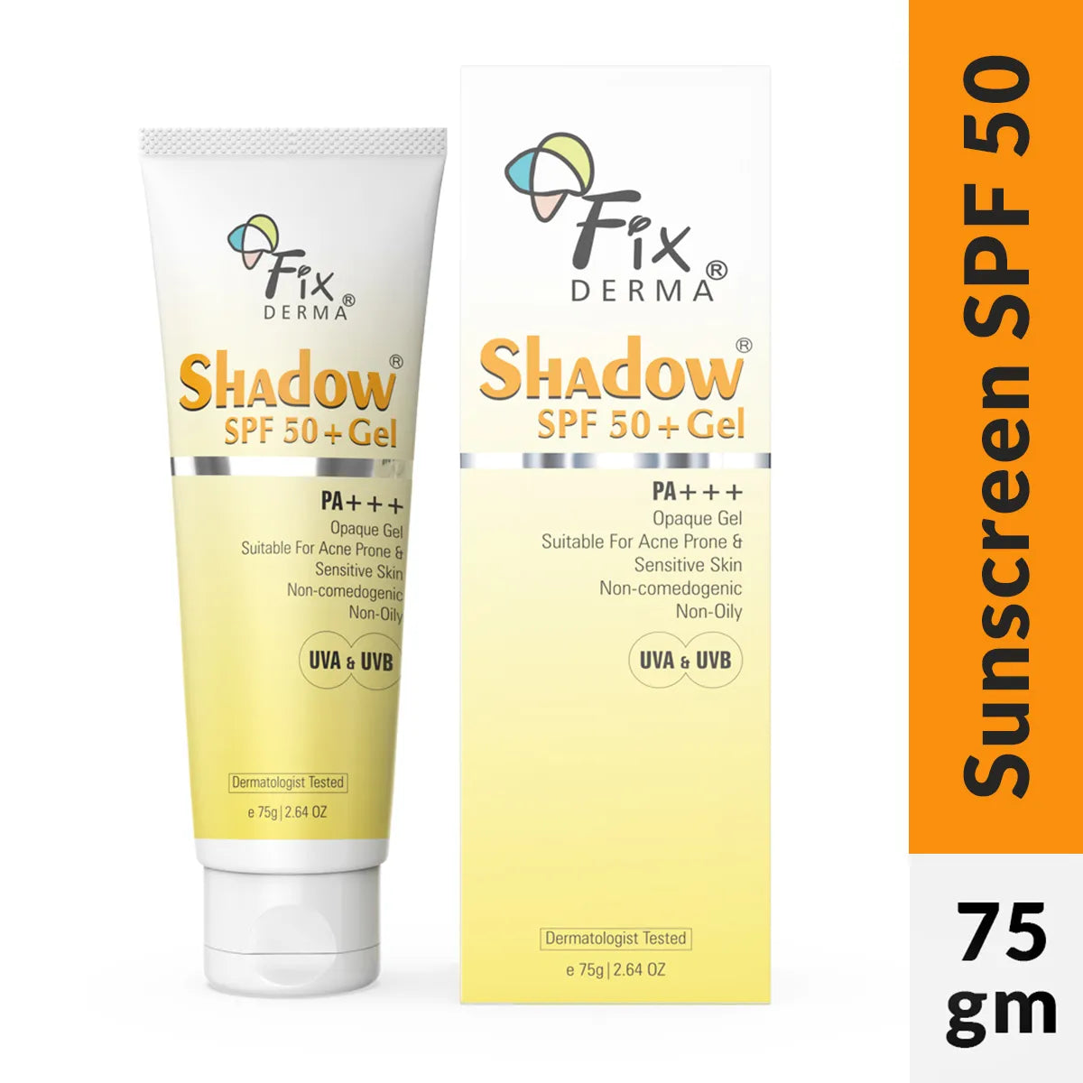 Fix Derma -  Shadow Sunscreen For Oily Skin SPF 50+ Gel - Acne Prone (75g)