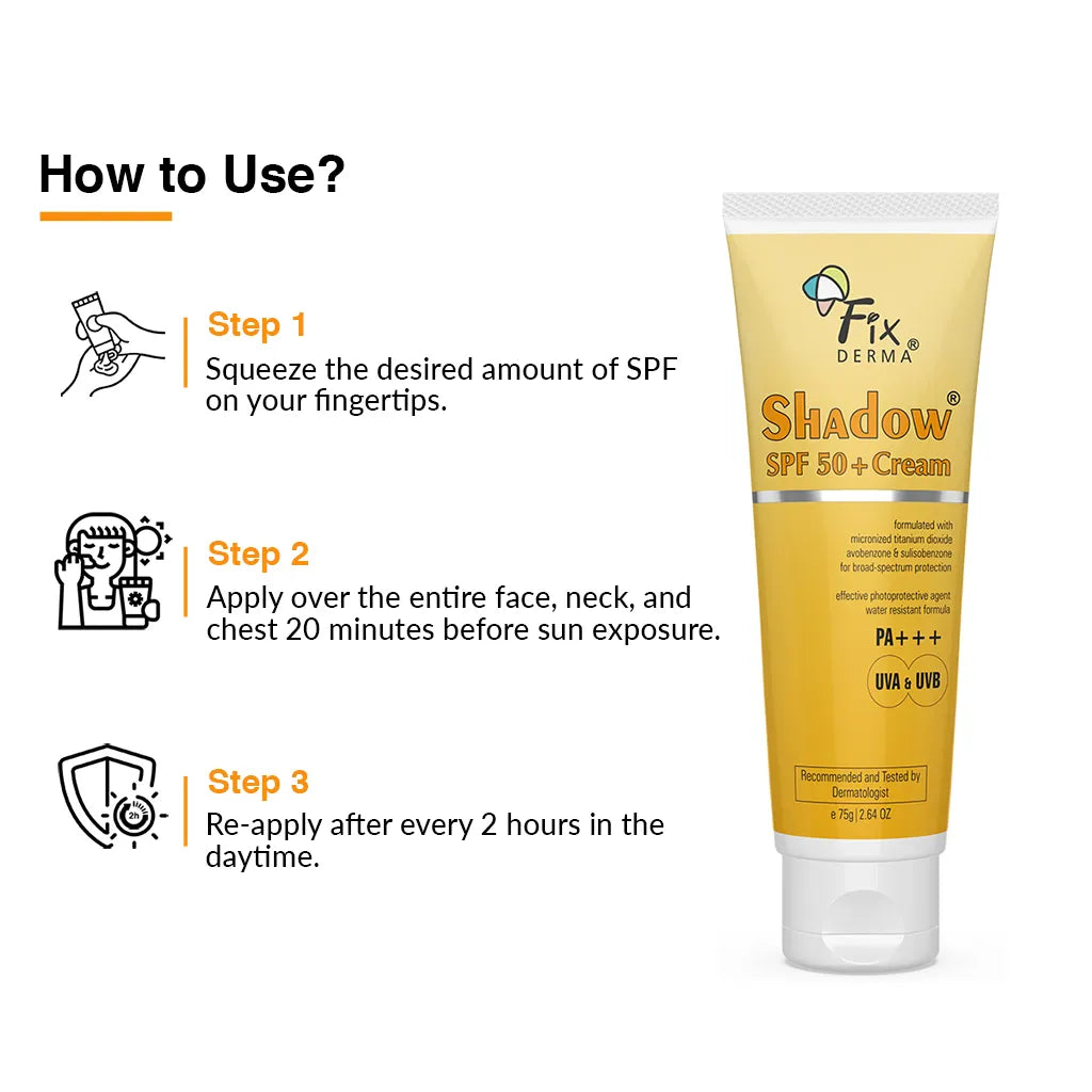 Fix Derma - Shadow Sunscreen For Dry Skin SPF 50 + Cream (75g)
