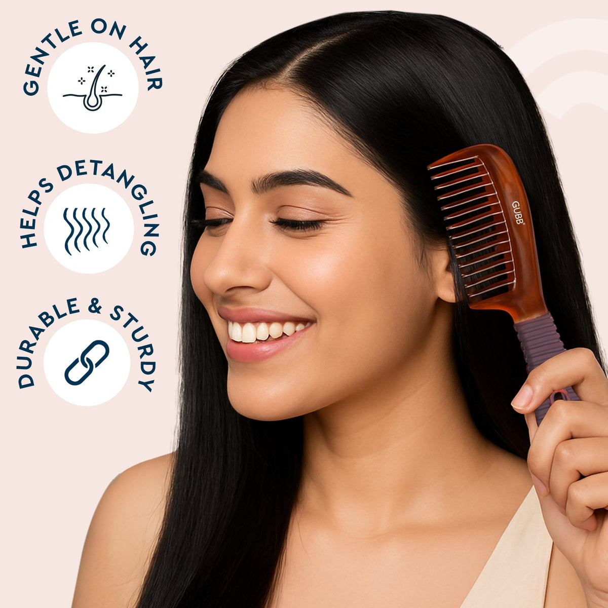 GUBB WORLD SHELL RANGE SMALL COMB WITH HANDLE