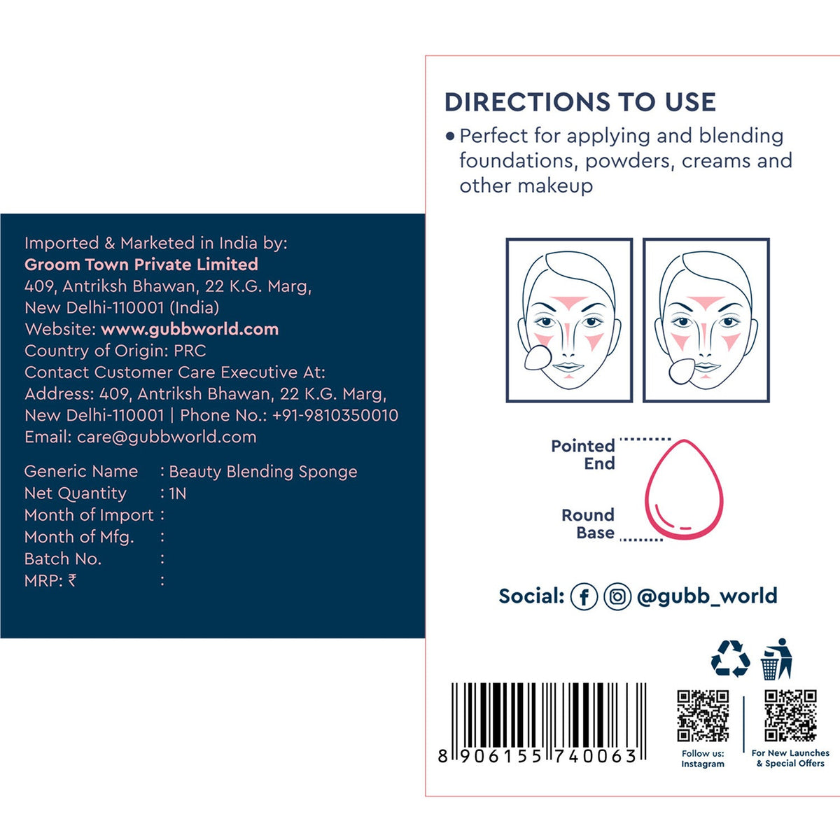 Groom Town PVT. LTD ⁠Light Pink Beauty Blender