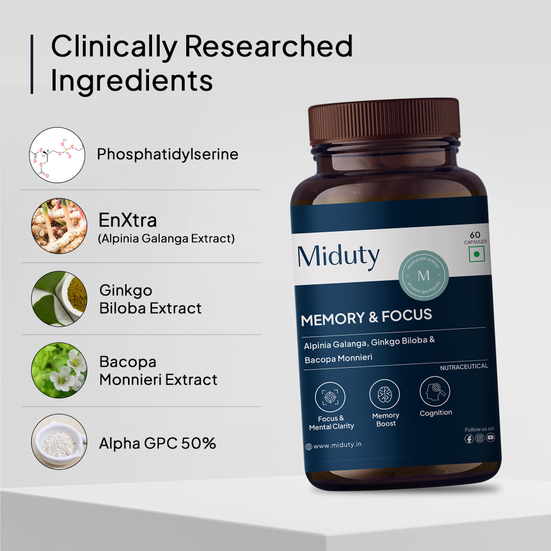 Miduty Memory & Focus | Caffeine-Free Formula For Extreme Alertness