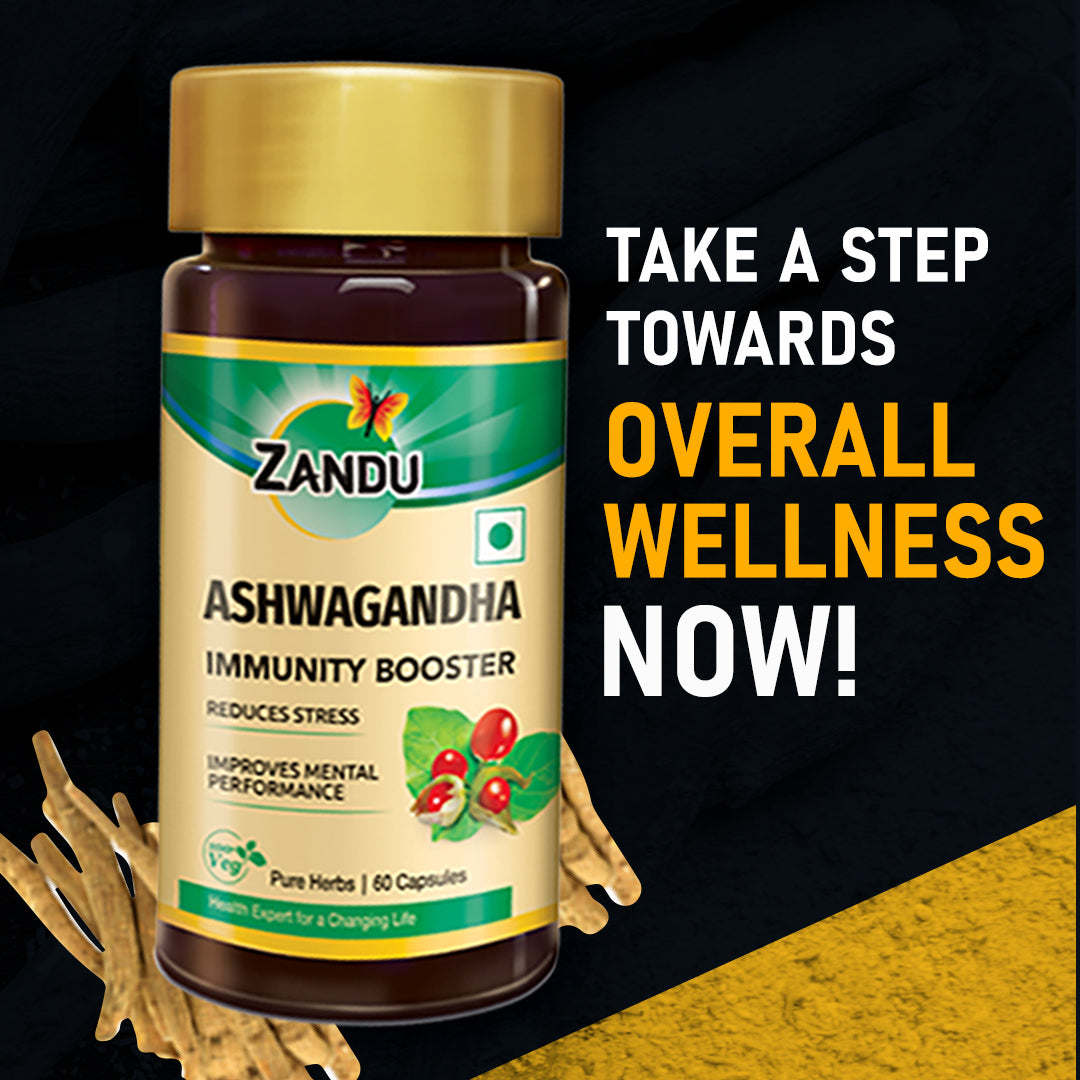 Zandu-O Daily Calm - Reduce Stress with Pure Ashwagandha Root Extract 60 N Caps x 2U