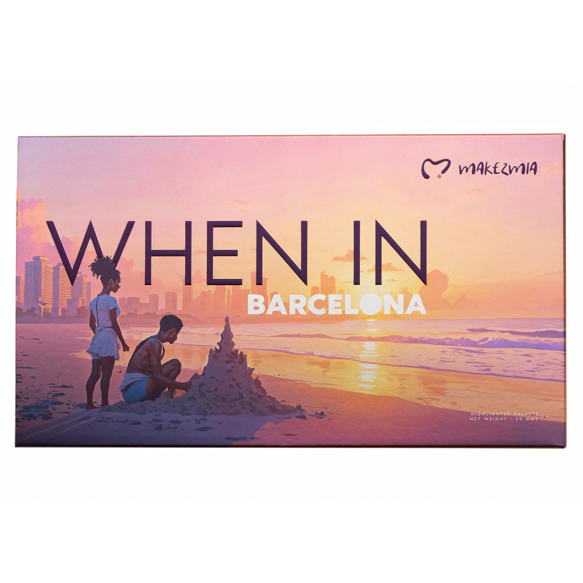 Makezmia Barcelona highlighter palette detail