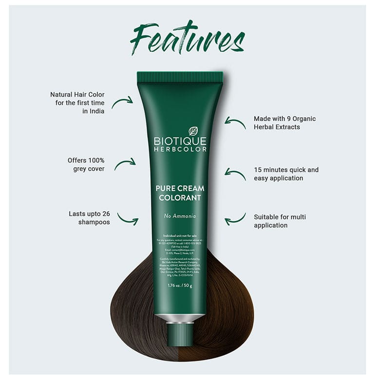Biotique - Herbcolor Hair Color 1N (50gm+110mL) (Natural Black)