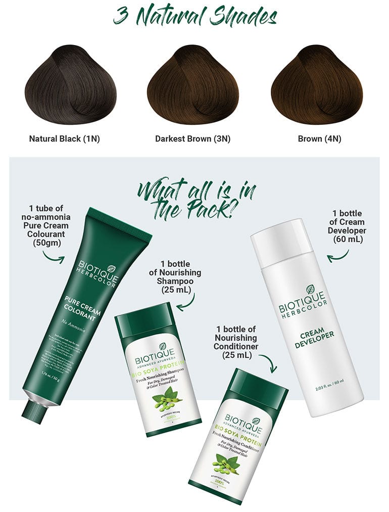 Biotique - Herbcolor Hair Color 1N (50gm+110mL) (Natural Black)