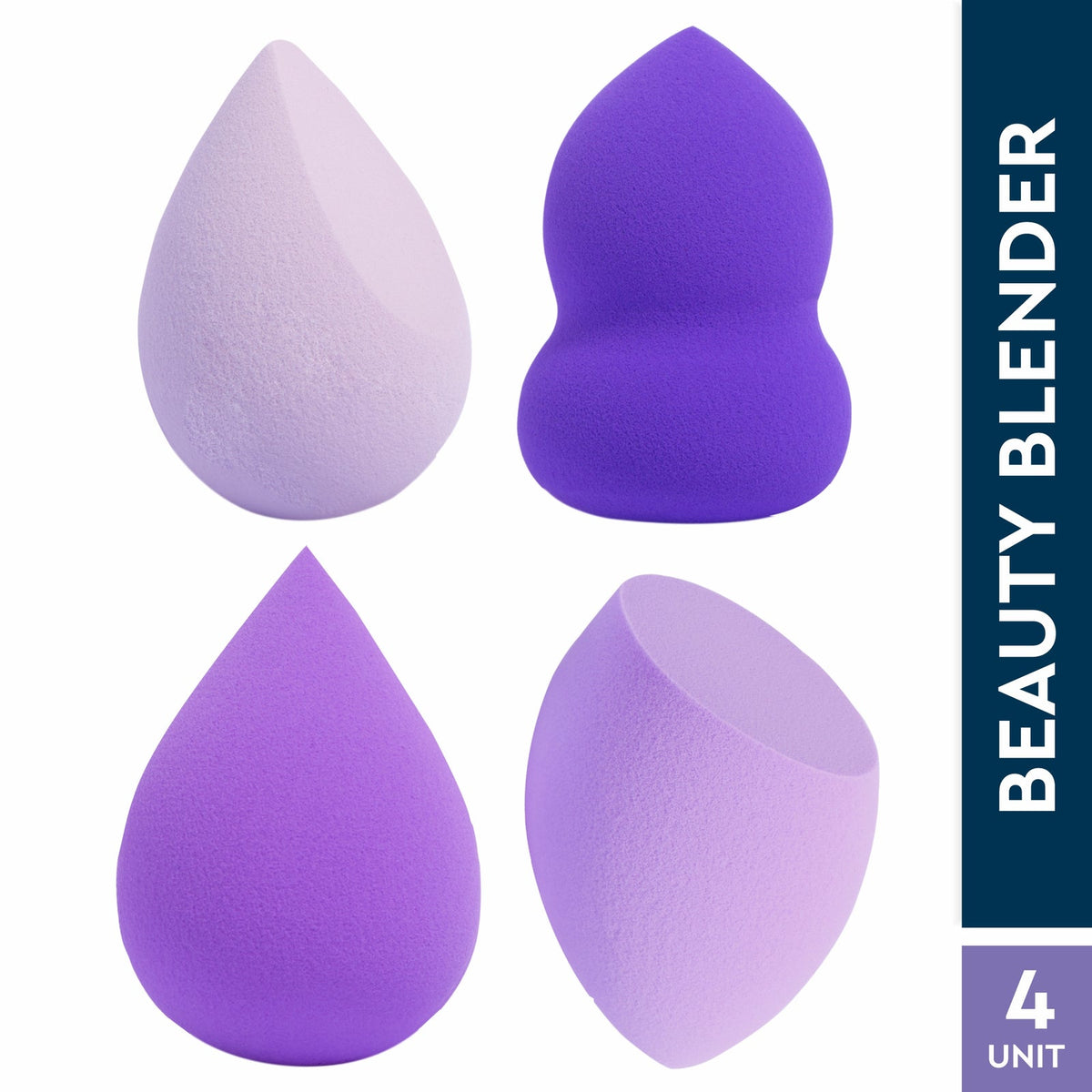 Makeup Essentials Beauty Blender - Pack of 4 (Purple)