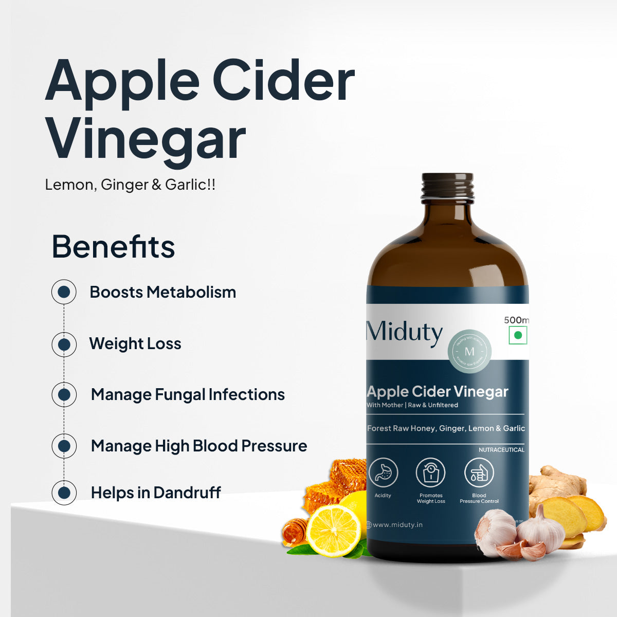 Miduty Apple Cider Vinegar With Mother