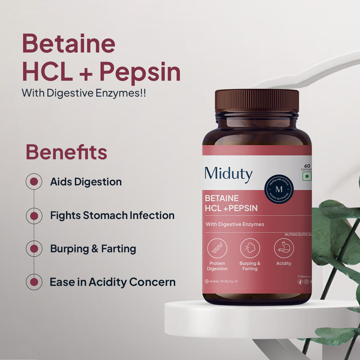 Miduty Betaine HCL + Pepsin