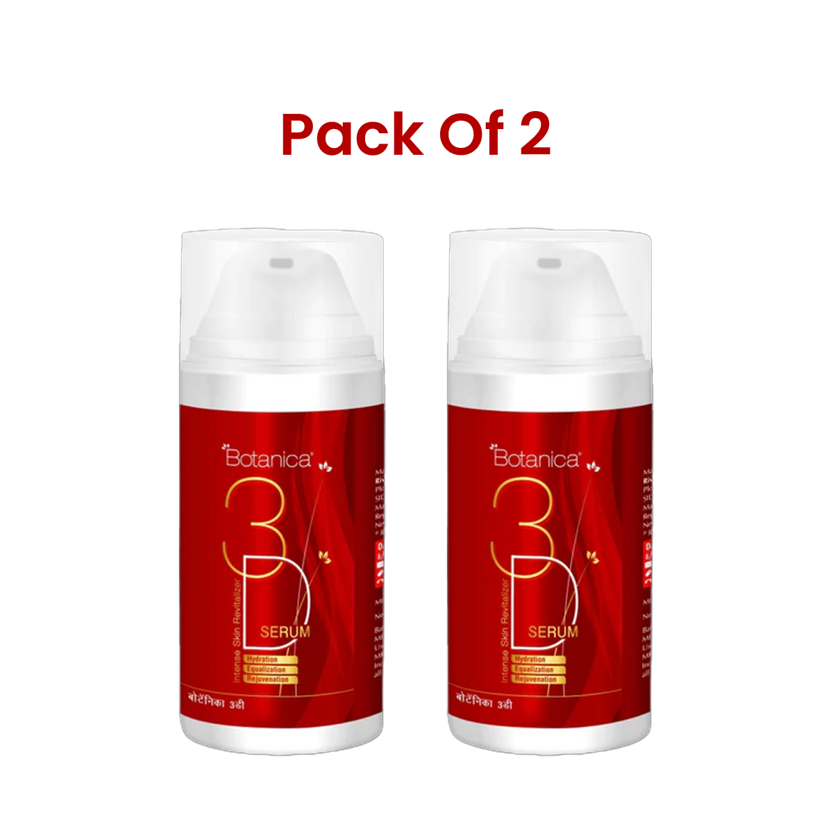 Dabur Botanica 3D Face Serum for Skin Rejuvenation| Hydrating & Radiance Boosting Serum Pack of 2 (30ml)