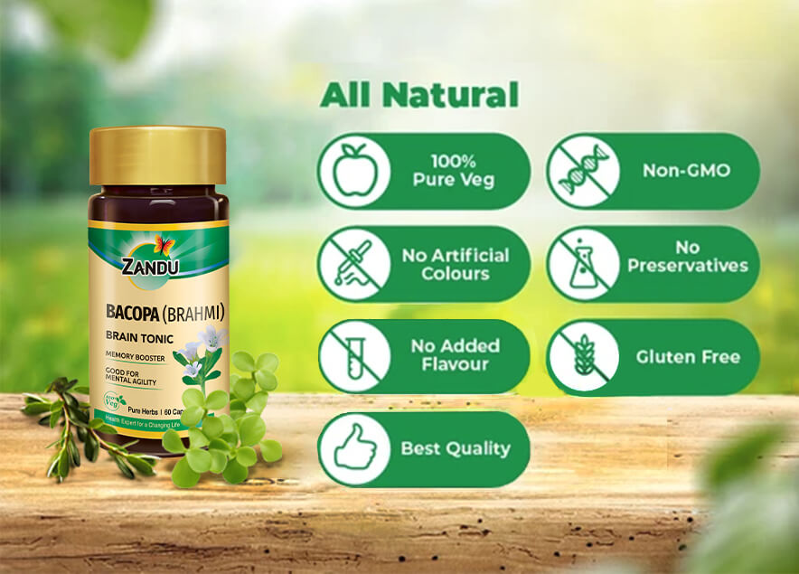 Zandu-PA3 Zandu Brahmi (Bacopa) Capsules 60 N Caps