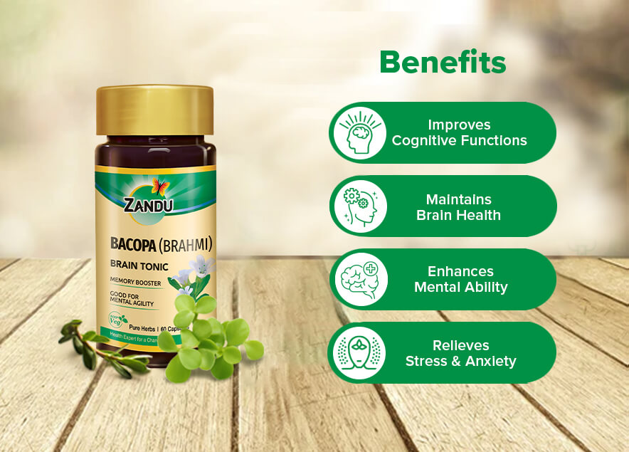 Zandu-PA3 Zandu Brahmi (Bacopa) Capsules 60 N Caps