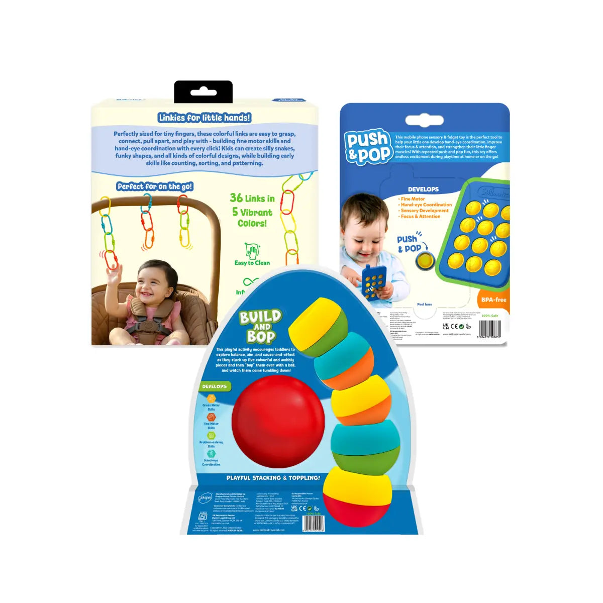 Skillmatics Link, Pop & Bop Trio (9 months-4 years)