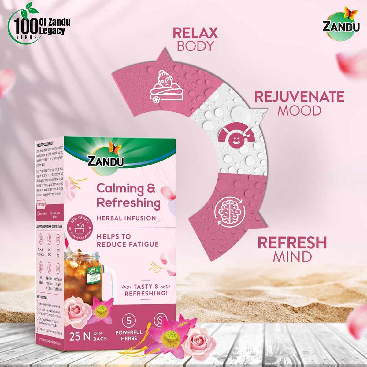 Zandu-O Zandu Calming and Refreshing Infusion 25 Teabags X 2U