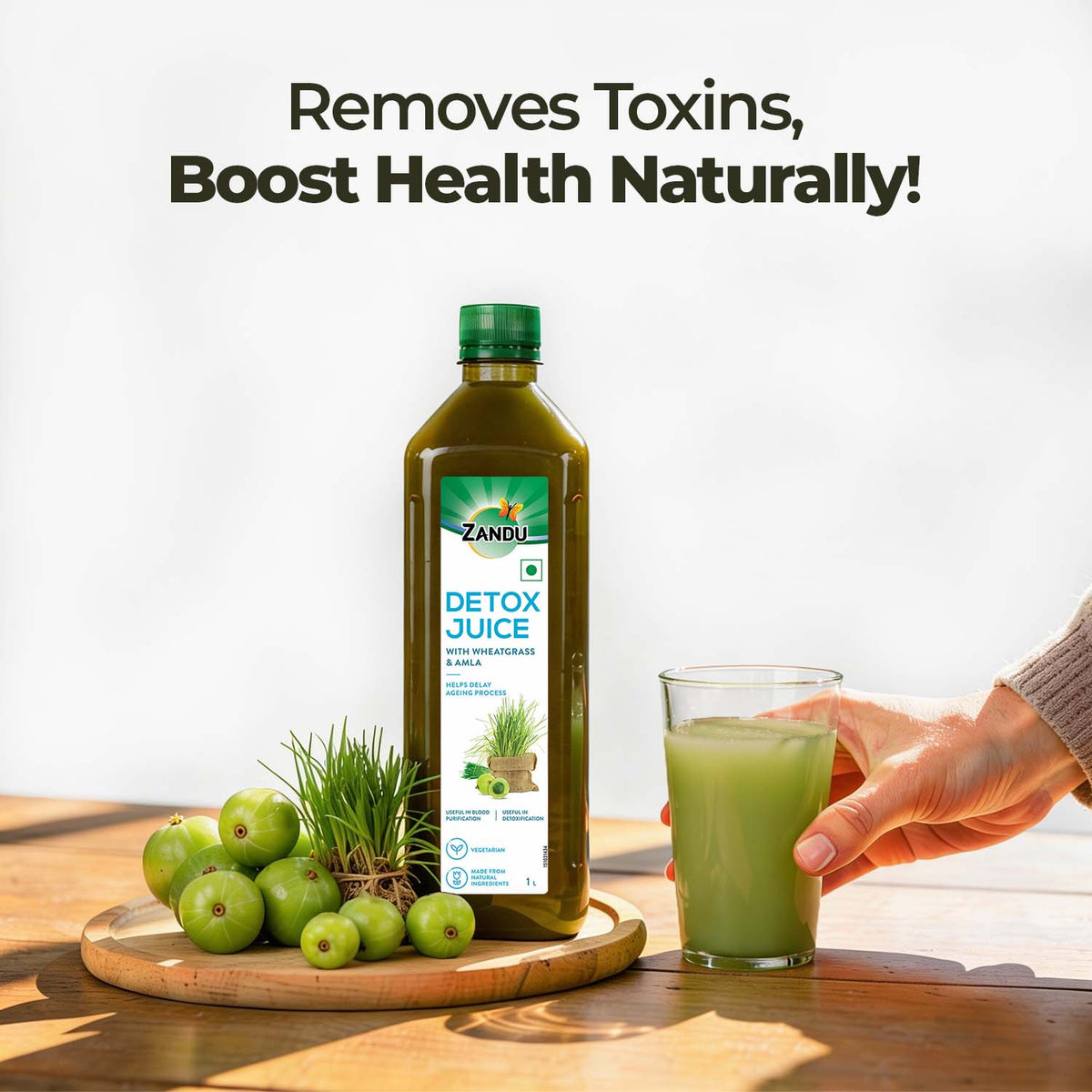 Zandu-O Zandu Full Body Detox Juice (Wheatgrass & Amla) 1L