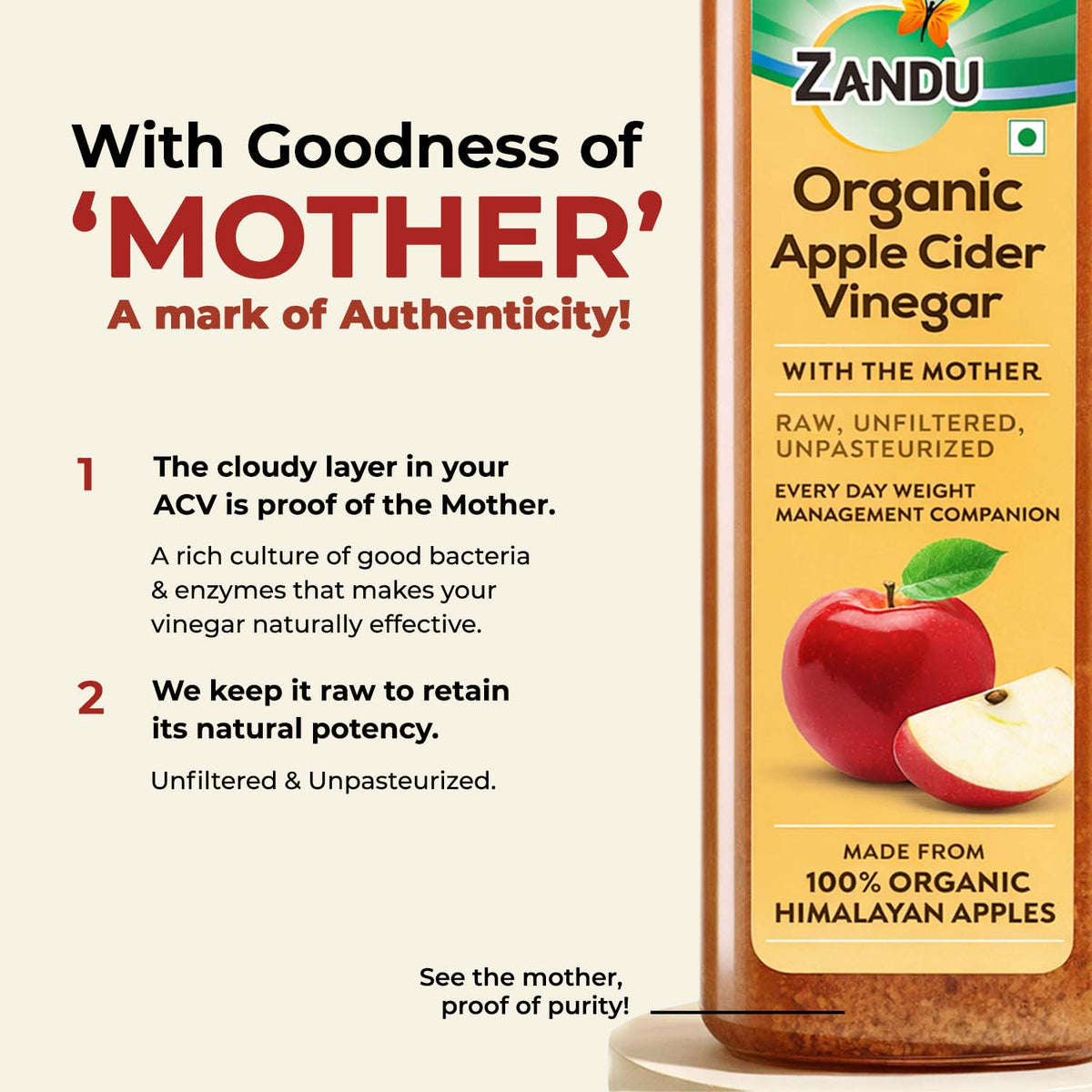 Zandu Organic Apple Cider Vinegar 500ml