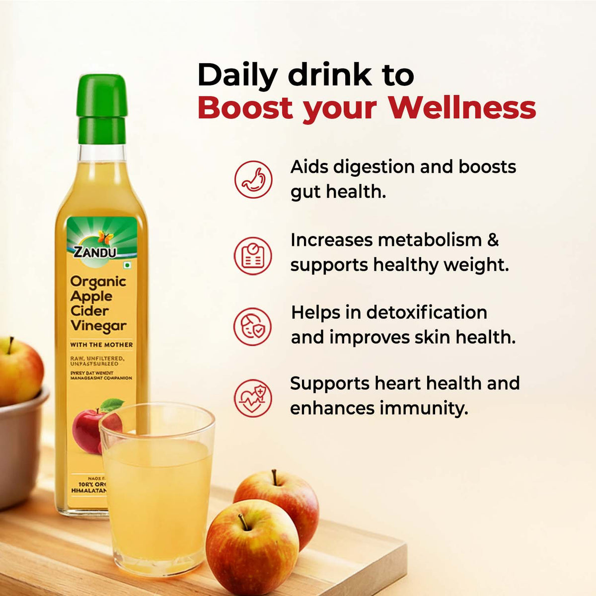 Zandu Organic Apple Cider Vinegar 500ml