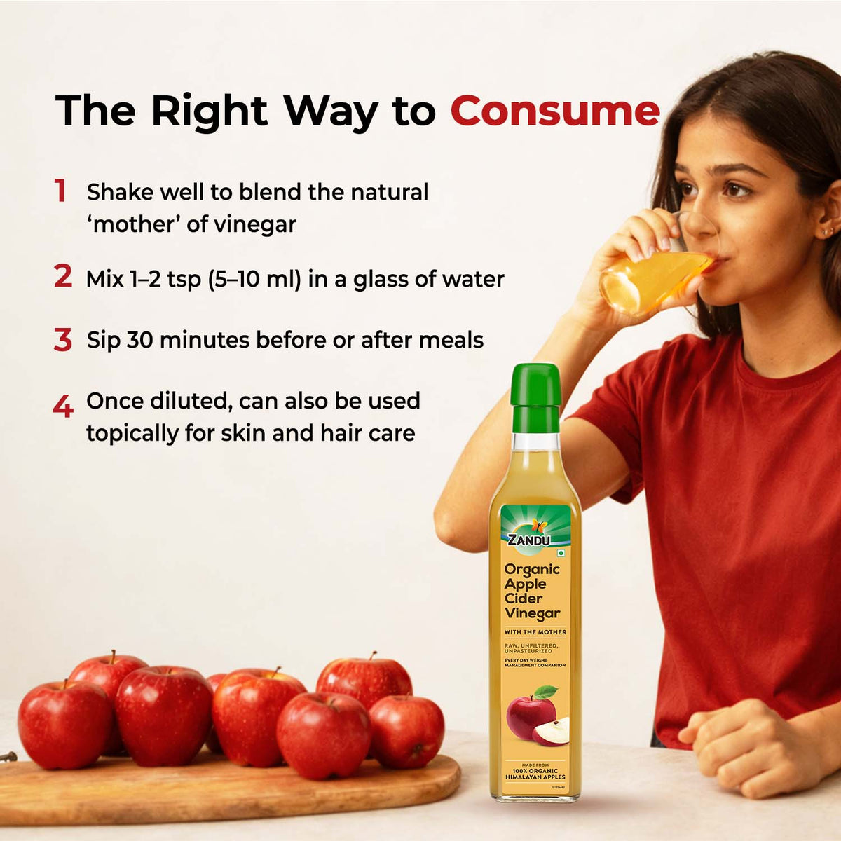 Zandu Organic Apple Cider Vinegar 500ml
