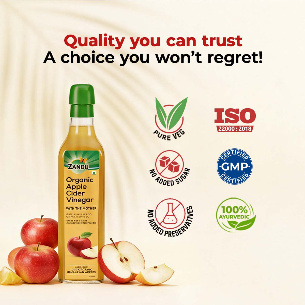 Zandu Organic Apple Cider Vinegar 500ml