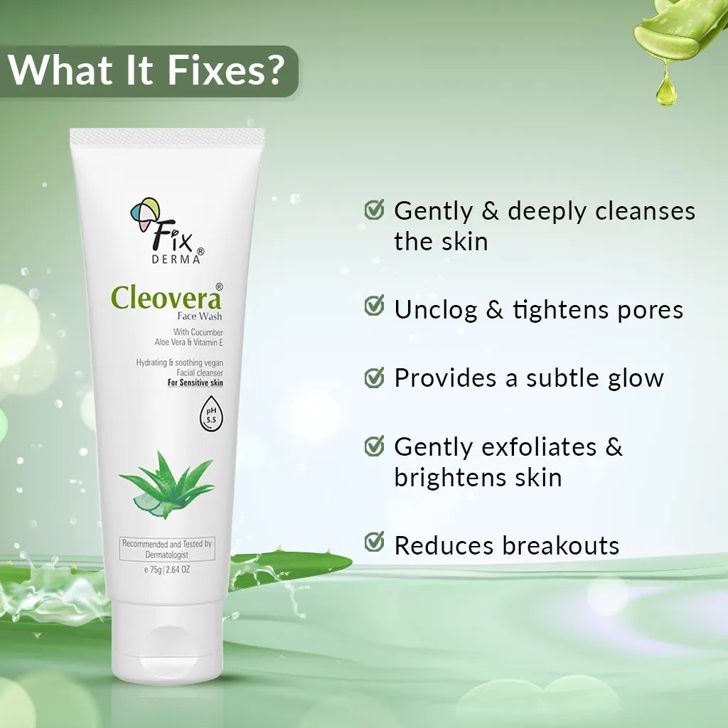 Fix Derma - Cleovera & Cucumber Face Wash (75g)