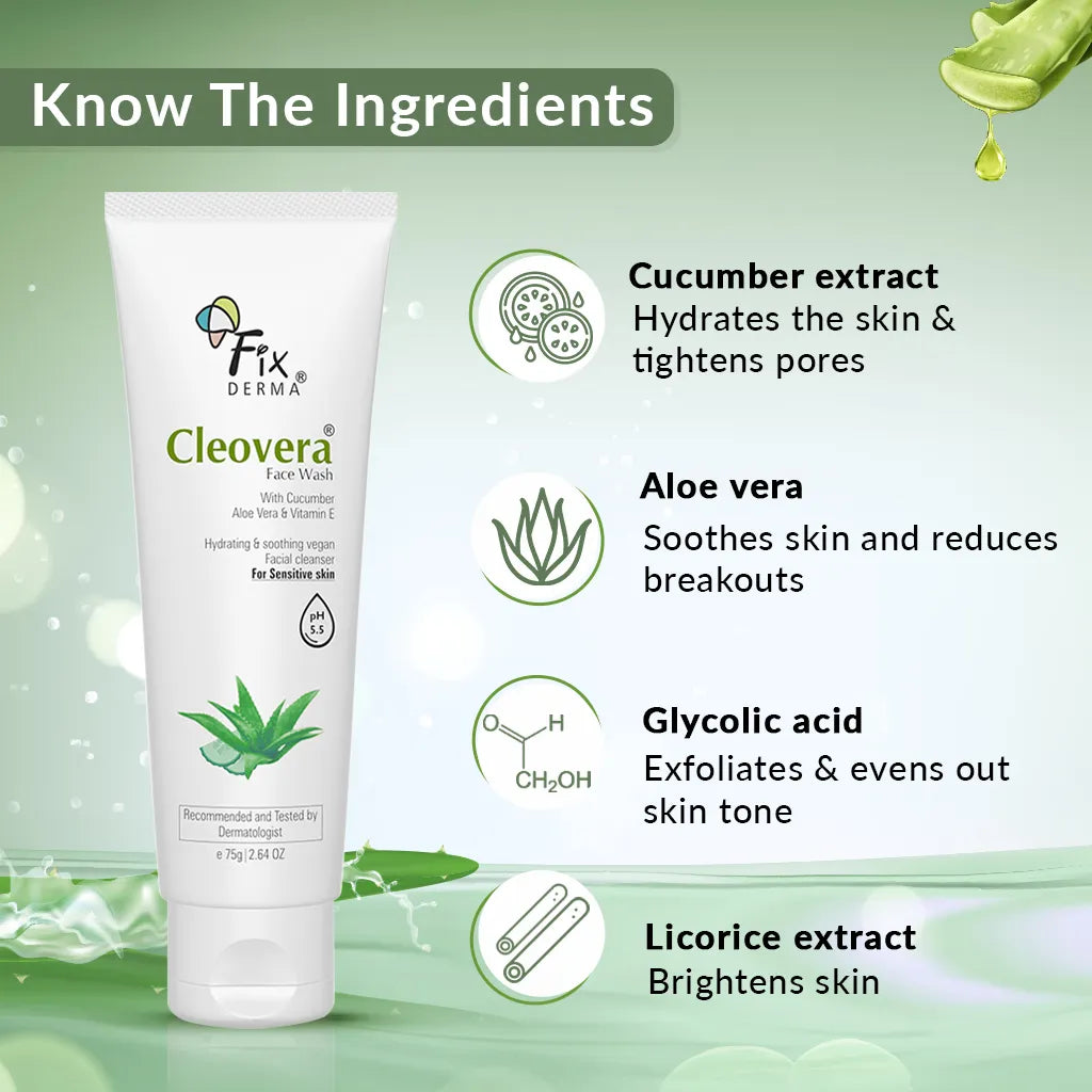 Fix Derma - Cleovera & Cucumber Face Wash (75g)