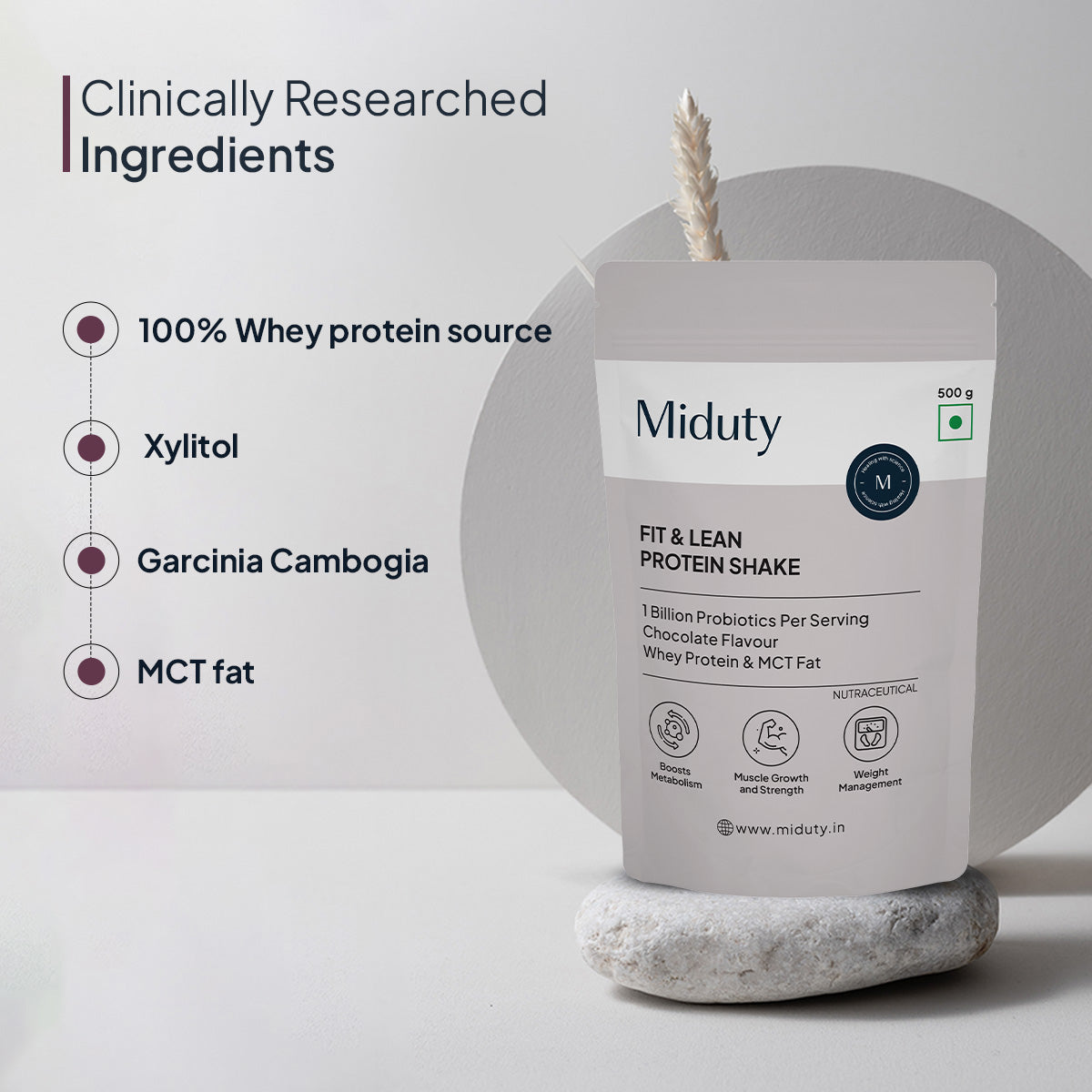 Miduty Fit & Lean Protein Shake | Whey Protein Powder 1 kg