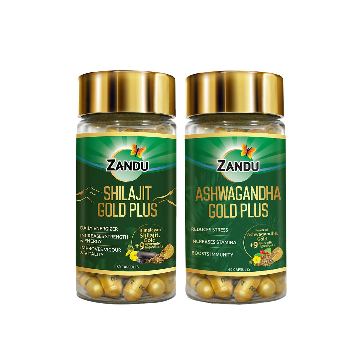 Zandu-Combo Zandu Sheelajet Gold Plus (60 Caps) + Ashwa Gandha Gold Plus (60 Caps) Combo