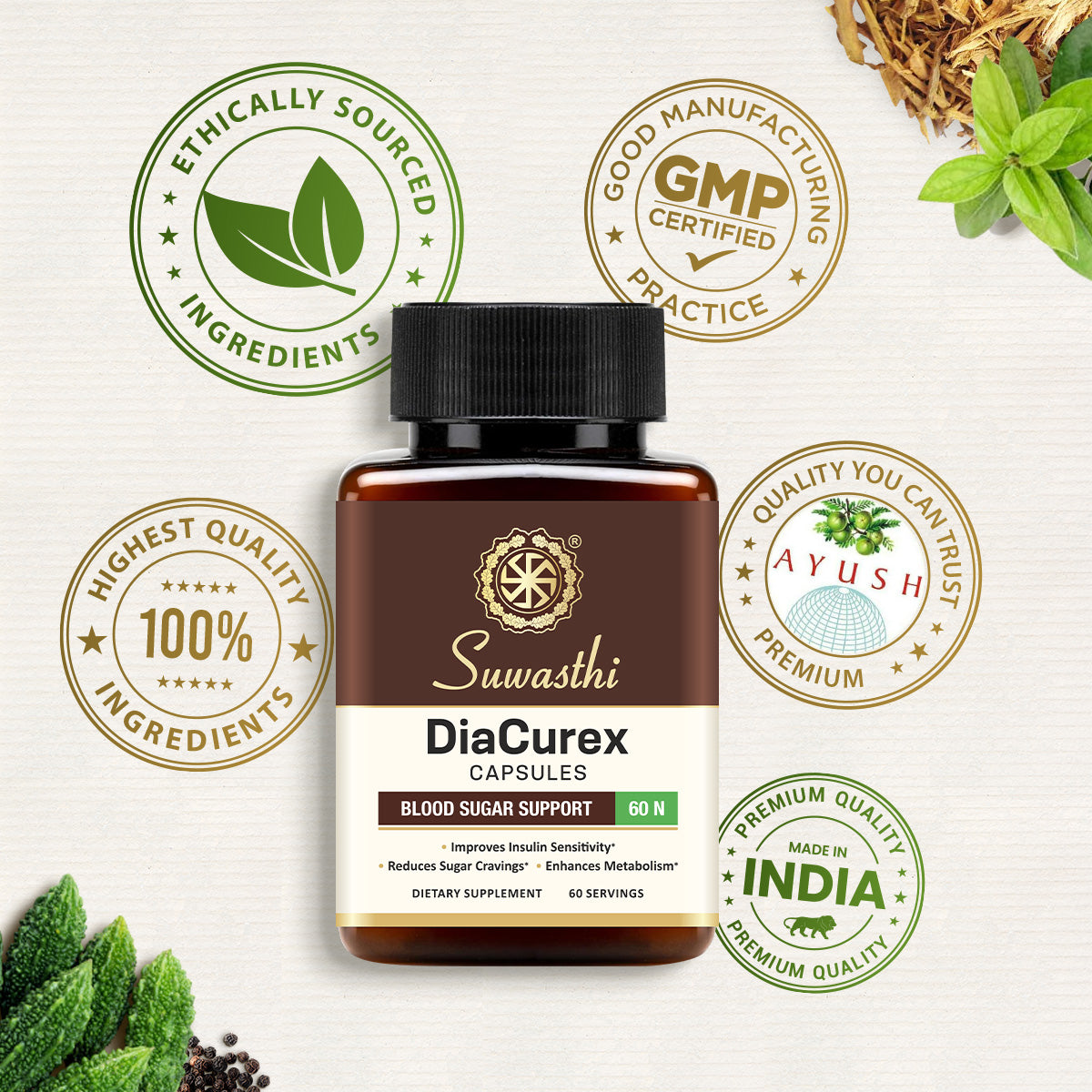 Suwasthi DiaCurex Capsules - Natural Blood Sugar Support