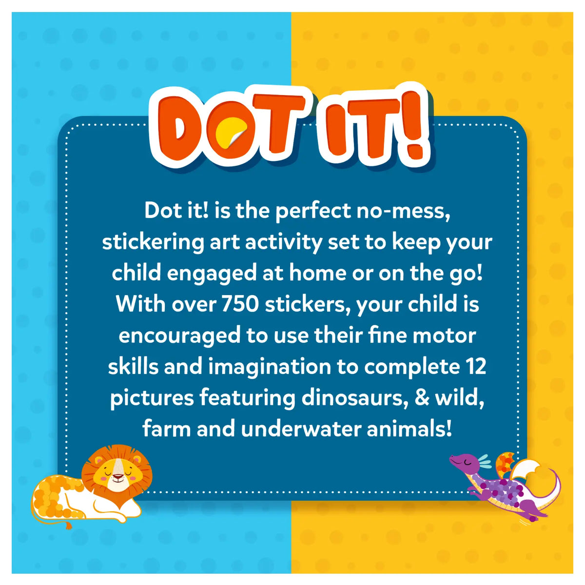 Skillmatics Dot it! - Animals & Dinosaurs Combo | No mess sticker art (ages 3-7)