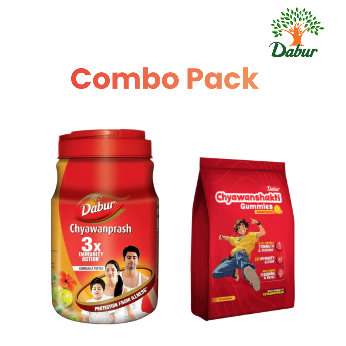 Dabur Chyawanprash + Chyawanshakti Gummies Value Pack Combo 4